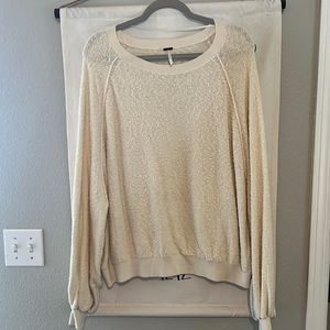 Free People Cream Lightweight Sweater